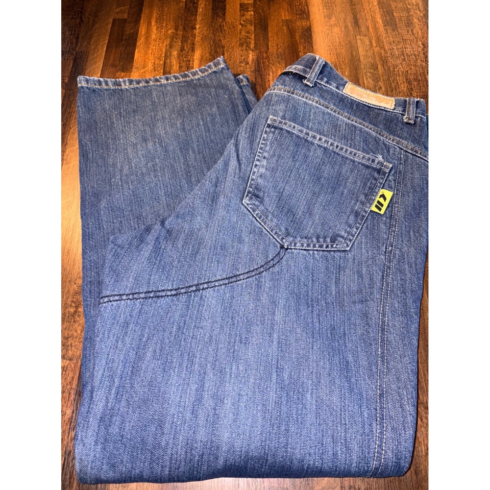Iron Workers Reinforced Motorcycle Jeans Kevlar Lining Blue Denim Mens 38x32